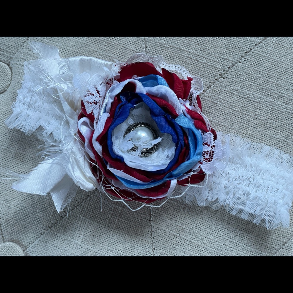 Little Lovelies | Red White & Blue Patriotic Floral Headband